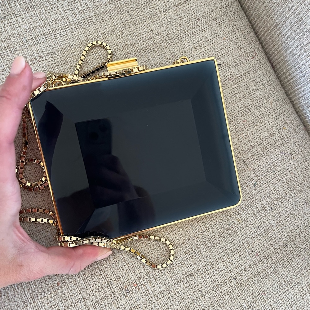 🔥RARE Ferragamo Minaudiere oxford  Lucite square - Picture 11 of 12